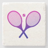 Tennis Rackets Magenta bis Lila Ombre Steinuntersetzer (Vorderseite)