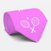 Tennis Rackets Party Deep Pink Krawatte (Gerollt)