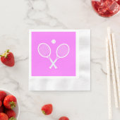 Tennis Rackets Party Deep Pink Serviette (Beispiel)