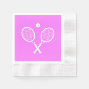 Tennis Rackets Party Deep Pink Serviette
