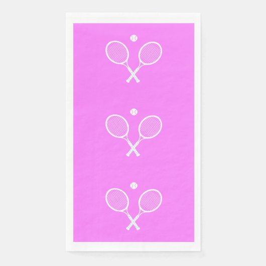 Tennis Rackets Party Deep Pink Serviette (Vorderseite)