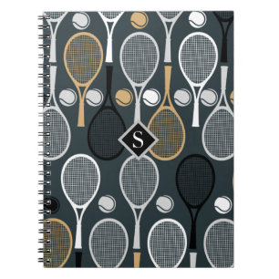 Tennis-Rackets Personalisierter Mit Monogramm Spor Notizblock