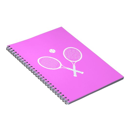 Tennis Rackets Pink Notizblock (Rechte Seite)