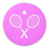 Tennis-Rackets und Ball-Party rosa Keramikknauf (Vorderseite)