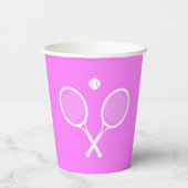 Tennis-Rackets und Ball-Party rosa Pappbecher (Rückseite)
