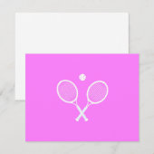 Tennis-Rackets und Ball-Party rosa RSVP Karte (Vorne/Hinten)