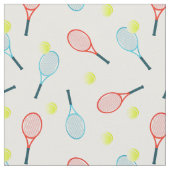 Tennis-Rackets und Balls-Muster Stoff (Nahaufnahme)