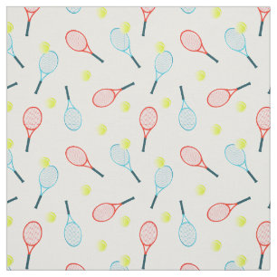 Tennis-Rackets und Balls-Muster Stoff