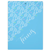 Tennis-Rackets und Balls Sky Pale Blue Klemmbrett (Rückseite)