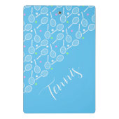 Tennis-Rackets und Balls Sky Pale Blue Mini Klemmbrett (Rückseite)