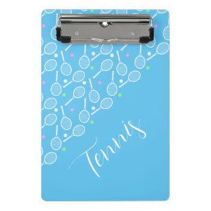 Tennis-Rackets und Balls Sky Pale Blue Mini Klemmbrett