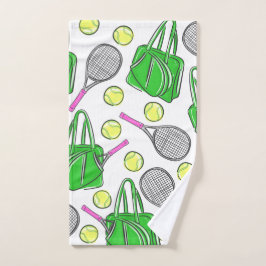 Tennis Racquet Bag Balls Preppy Green Handtuch