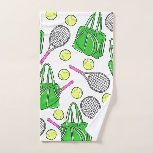 Tennis Racquet Bag Balls Preppy Green Handtuch (Handtuch)