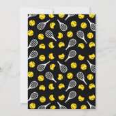 Tennis Racquet Ball Pattern Kindergeburtstag Party Einladung (Rückseite)