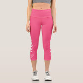 Tennis Racquet - Benutzerdefinierter Text oder Tea Capri Leggings (Vorderseite)