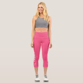 Tennis Racquet - Benutzerdefinierter Text oder Tea Capri Leggings (Vorderseite)