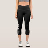 Tennis Racquet Benutzerdefinierter Text oder Teamn Capri Leggings (Vorderseite)