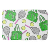 Tennis Racquet Green Bag Badematte (Vorderseite)