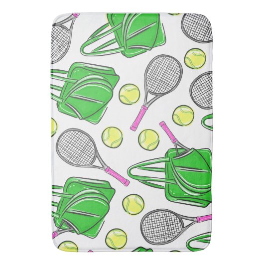 Tennis Racquet Green Bag Badematte (Vorderseite Vertikal)