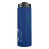 Tennis Racquet Personalisiert Blue Thermosbecher (Vorderseite)