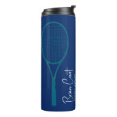Tennis Racquet Personalisiert Blue Thermosbecher (Nach links gedreht)