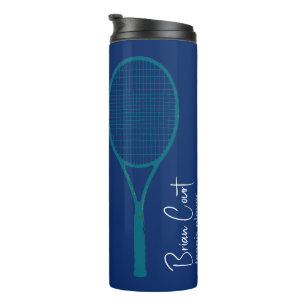 Tennis Racquet Personalisiert Blue Thermosbecher