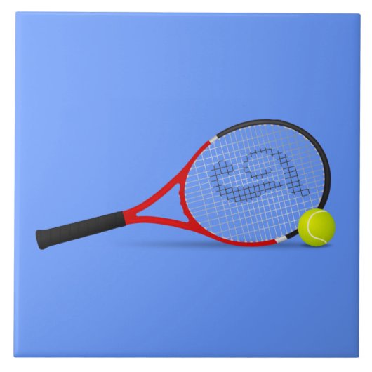 Tennis Racquet und Ball Fliese (Vorderseite)