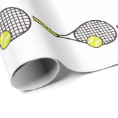 Tennis Racquet und Ball Geschenkpapier (Rolleneckpunkt)