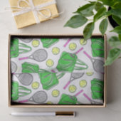 Tennis Racquets Pink Green Preppy Muster Seidenpapier (Geschenk)