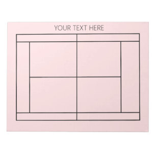 Tennis Record Notepad - Benutzerdefinierter Text Notizblock