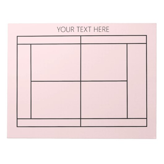 Tennis Record Notepad - Benutzerdefinierter Text Notizblock (Vorderseite)