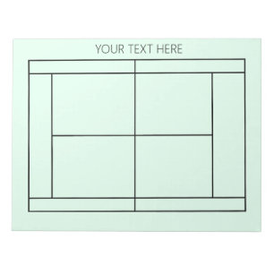 Tennis Record Notepad - Benutzerdefinierter Text Notizblock