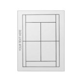 Tennis Record Notepad - Benutzerdefinierter Text Notizblock (Rotiert)