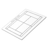 Tennis Record Notepad - Benutzerdefinierter Text Notizblock (angewinkelt)