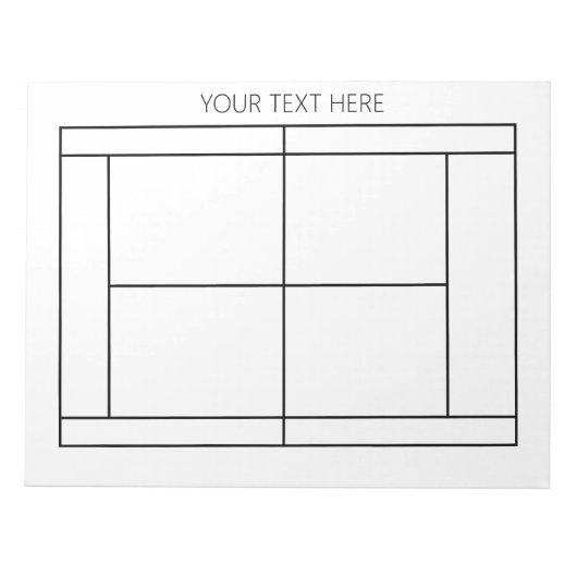Tennis Record Notepad - Benutzerdefinierter Text Notizblock (Vorderseite)