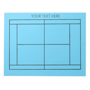 Tennis Record Notepad - Benutzerdefinierter Text Notizblock