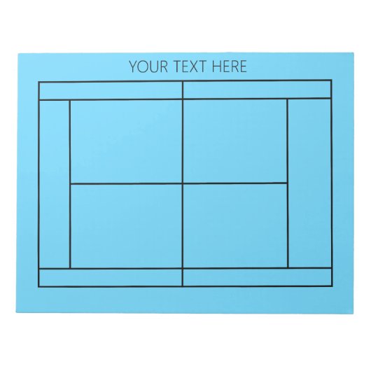 Tennis Record Notepad - Benutzerdefinierter Text Notizblock (Vorderseite)