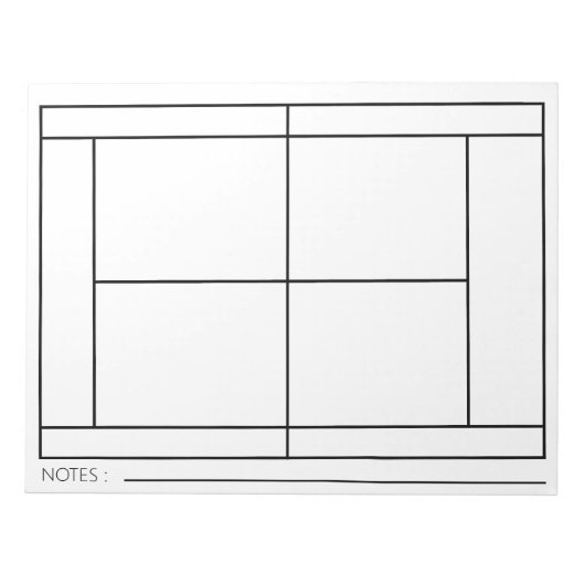 Tennis Record Notepad Notizblock (Vorderseite)