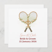 Tennis Rettet das Datum Einladung zur Hochzeit (Vorne/Hinten)