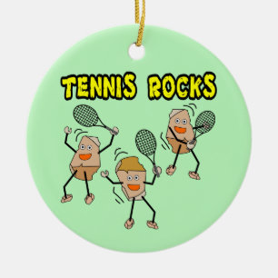 Tennis Rocks Keramik Ornament