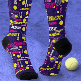 Tennis-Rosa-lila-Gelbfärbung Socken