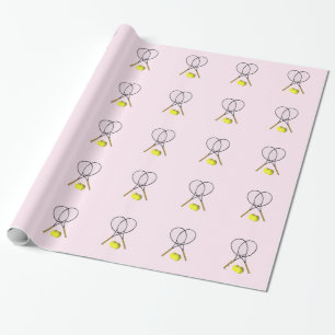 Tennis Rosa Sport Geschenkpapier