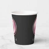 Tennis Rose Gold Rackets Custom Text Player Party Pappbecher (Links)