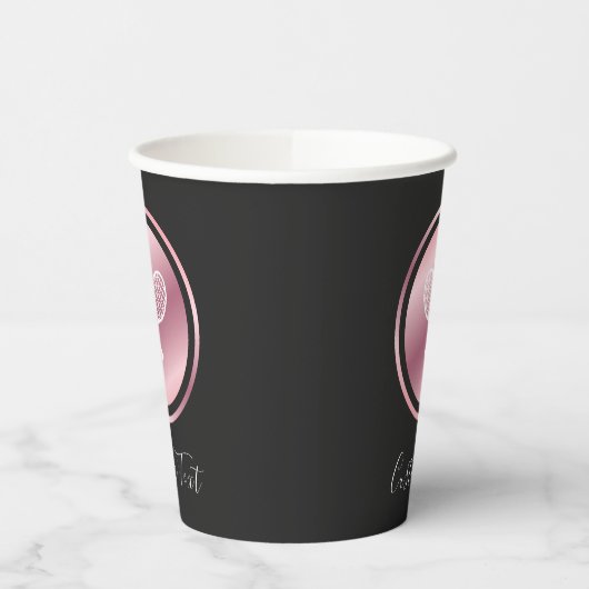 Tennis Rose Gold Rackets Custom Text Player Party Pappbecher (Links)