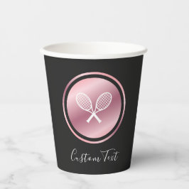 Tennis Rose Gold Rackets Custom Text Player Party Pappbecher