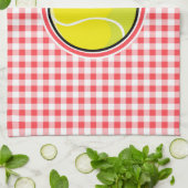 Tennis; Rot und Weiß Gingham Handtuch (Gefaltet)