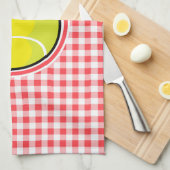 Tennis; Rot und Weiß Gingham Handtuch (Viertel Falte)