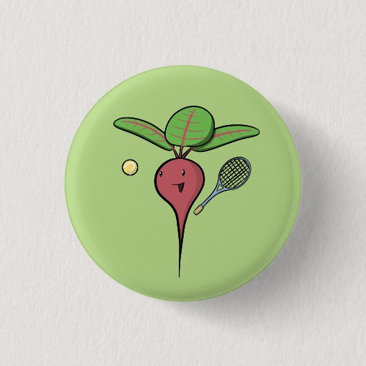 Tennis-rote Rübe Button (Vorderseite)