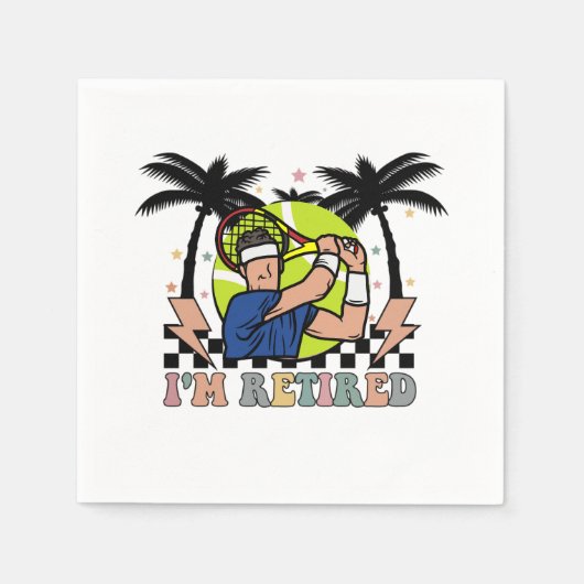 Tennis-Ruhestandsspieler für Party Serviette (Vorderseite)