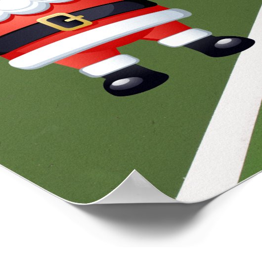 Tennis Santa Claus mit Racket und Ball Weihnachten Poster (Ecke)